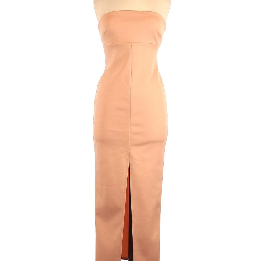Midi bodycon strapless jersey dress